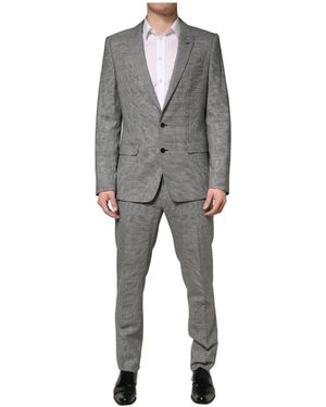 Dolce & Gabbana Kostuums ,Grijs ,Tweed Martini Enkelrijig Formeel 2-Delig Pak