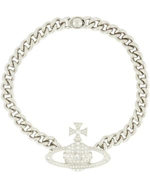 Vivienne Westwood Orb Kristall Kette Schmuck - Mettallic