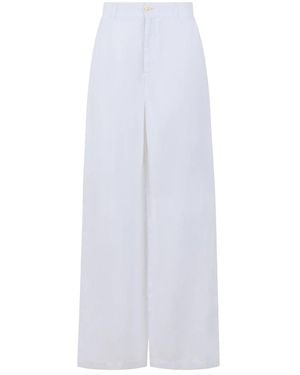 120% Lino Wide Pants - White