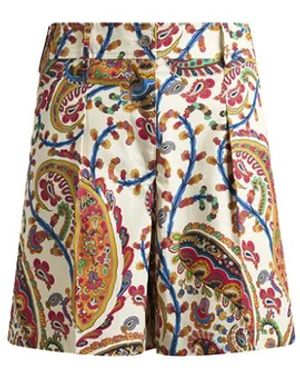 Etro Plissã Shorts Met Achterzakken - Wit