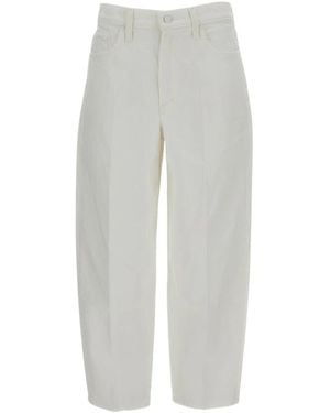 Mother Jeans ,Wit ,Katoen Full Pipe Cropped Jeans - Grijs