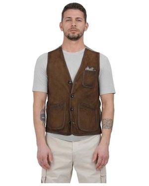 The Jack Leathers Vests - Brown