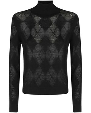 Ballantyne Truien & Vesten ,Zwart ,Wol T Neck Pullover
