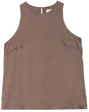 Ottod'Ame Double Satin Viscose Top - Bruin