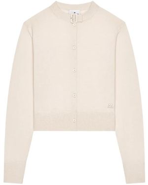 Courreges Buckle Merinos Cardigan - White