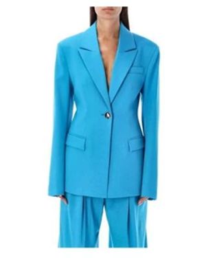 The Attico Jassen ,Blauw ,Leer Double-Breasted Blazer