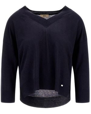 Herno V-Neck Knitwear - Blu