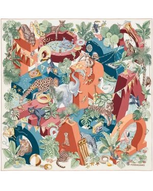 Ferragamo Accessoires ,Veelkleurig ,Silky Scarves - Wit