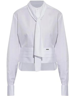 DSquared² Overhemden ,Wit ,Katoen Strik Met Strik - Blauw