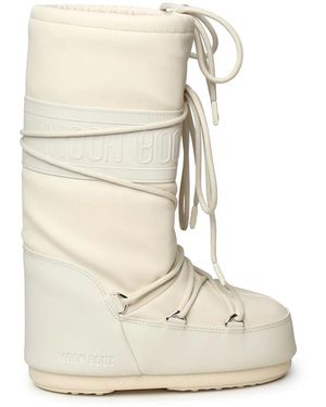 Moon Boot Weiße Winterstiefel Pvc Finish - Natur