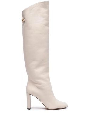 Maison Skorpios Schoenen ,Leer Hoge Leren Laarzen - Wit