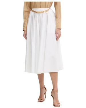 Elisabetta Franchi Stretch Cotton Skirt With Jewel Detail