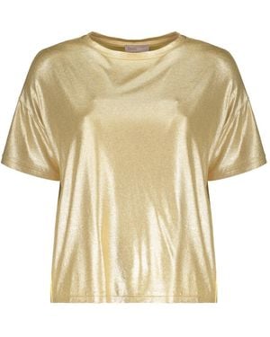 Herno Elegant Shiny Golden Blouse For Any Occasion - Metallic