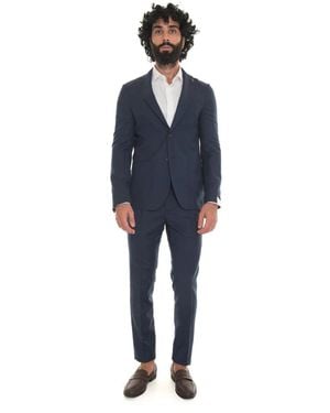 Paoloni Single Breasted Suits - Blue