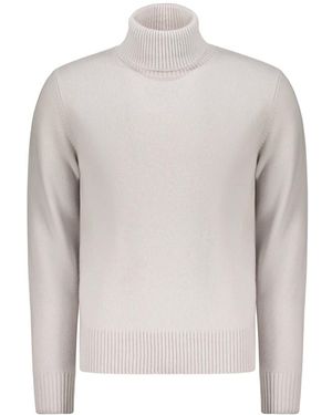 Herno Gerippter Woll Rollkragenpullover - Grau