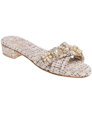 Emanuela Caruso Slipper Fascia Incrocio Tessuto Teti - Weiß
