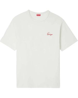KENZO Archive Rose Outlined T-Shirt - Wit