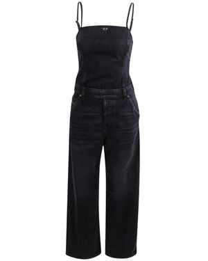 DIESEL Jumpsuits & Playsuits ,Zwart ,Katoen De-Vors Jumpsuit - Blauw