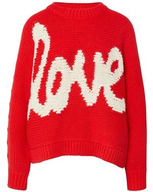 Comma, Oversize Strickpullover - Rot