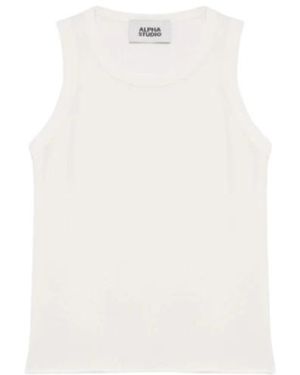 Alpha Studio Sleeveless Tops - Bianco