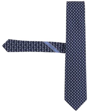 Ferragamo Zijden Stropdas - Blauw