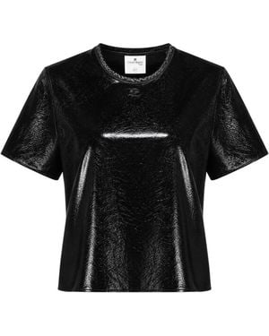 Courreges Tops ,Zwart ,Katoen Ss T-Shirt