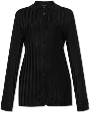 Tom Ford Shirt Met Streepmotief - Zwart