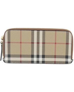 Burberry Accessoires ,Katoen Vintage Check Portemonnee Met Rits - Naturel