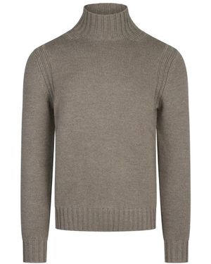 Ballantyne Einfarbiger Rollkragenpullover - Grau