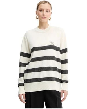 Ermanno Scervino Gestreifter Pullover Mit Verzierungen - Weiß