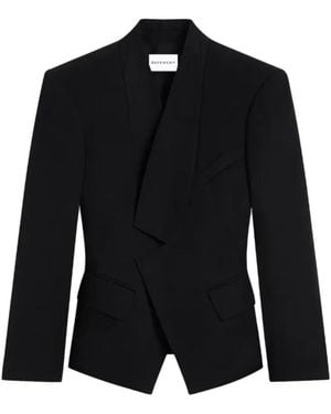 Givenchy Jassen ,Zwart ,Wol Wollen Jas Met Omgekeerde Revers