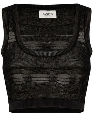 Laneus Sleeveless Tops - Black