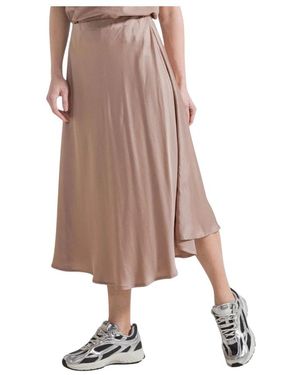 Deha Rokken ,Bruin ,Geplooide Viscose Midi Rok - Roze