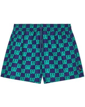EA7 Graphic Series Badeshorts - Blau