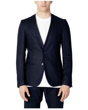 Antony Morato Kostuums ,Blauw ,Leer Blake Slim Fit Blazer