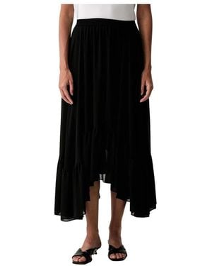 Michael Kors Georgette High-Low Rock - Schwarz