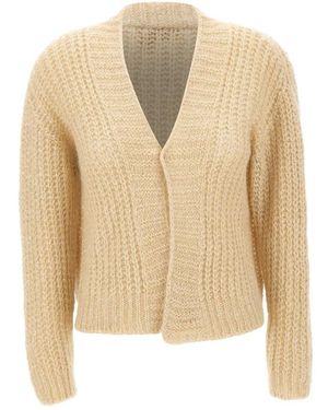 Kaos Truien & Vesten ,Pailletten Gekralde Open Gebreide Vest - Naturel