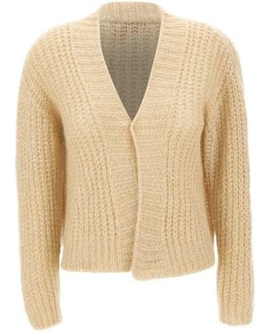 Kaos Truien & Vesten ,Pailletten Gekralde Open Gebreide Vest - Naturel
