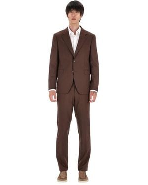 Tagliatore Single Breasted Suits - Bruin