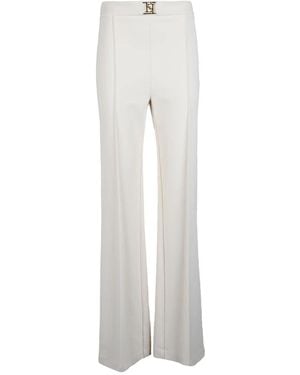 Elisabetta Franchi Wide Trousers - Bianco