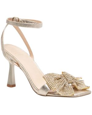 TWENTYFOUR Schoenen ,Geel ,Sandalen Met Hoge Hak - Metallic