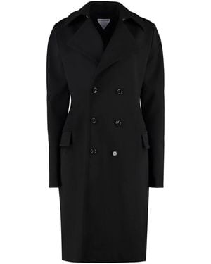 Bottega Veneta Double-Breasted Coats - Negro
