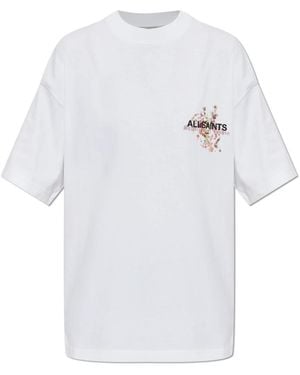 AllSaints Valen Oversized Etta Katoenen T-Shirt - Wit