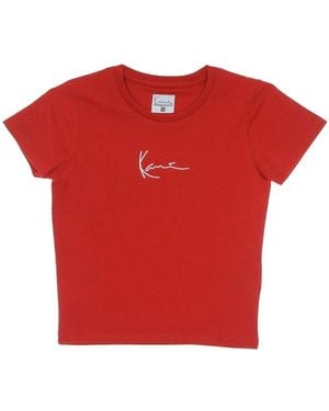 Karlkani Rode Signature Korte Mouw T-Shirt - Rood