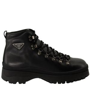 Prada Lace-Up Boots - Black