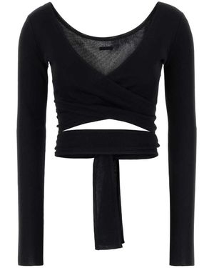 Ferragamo Long Sleeve T-Shirts - Black