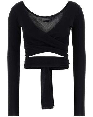 Ferragamo Long Sleeve T-Shirts - Black