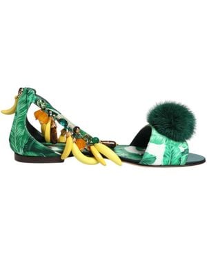 Dolce & Gabbana Flat Sandals - Verde