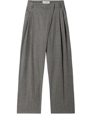 Cambio Broeken ,Grijs ,Wol Eternity Wijde Broek