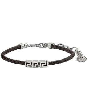 Versace Greca Leren Armband - Wit
